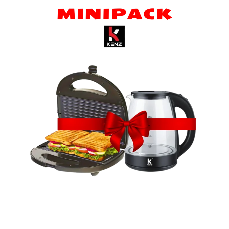 DIGITRONICS MINI PACK KENZ– Bouilloire électrique 1,8L+Grill Panini 1200W