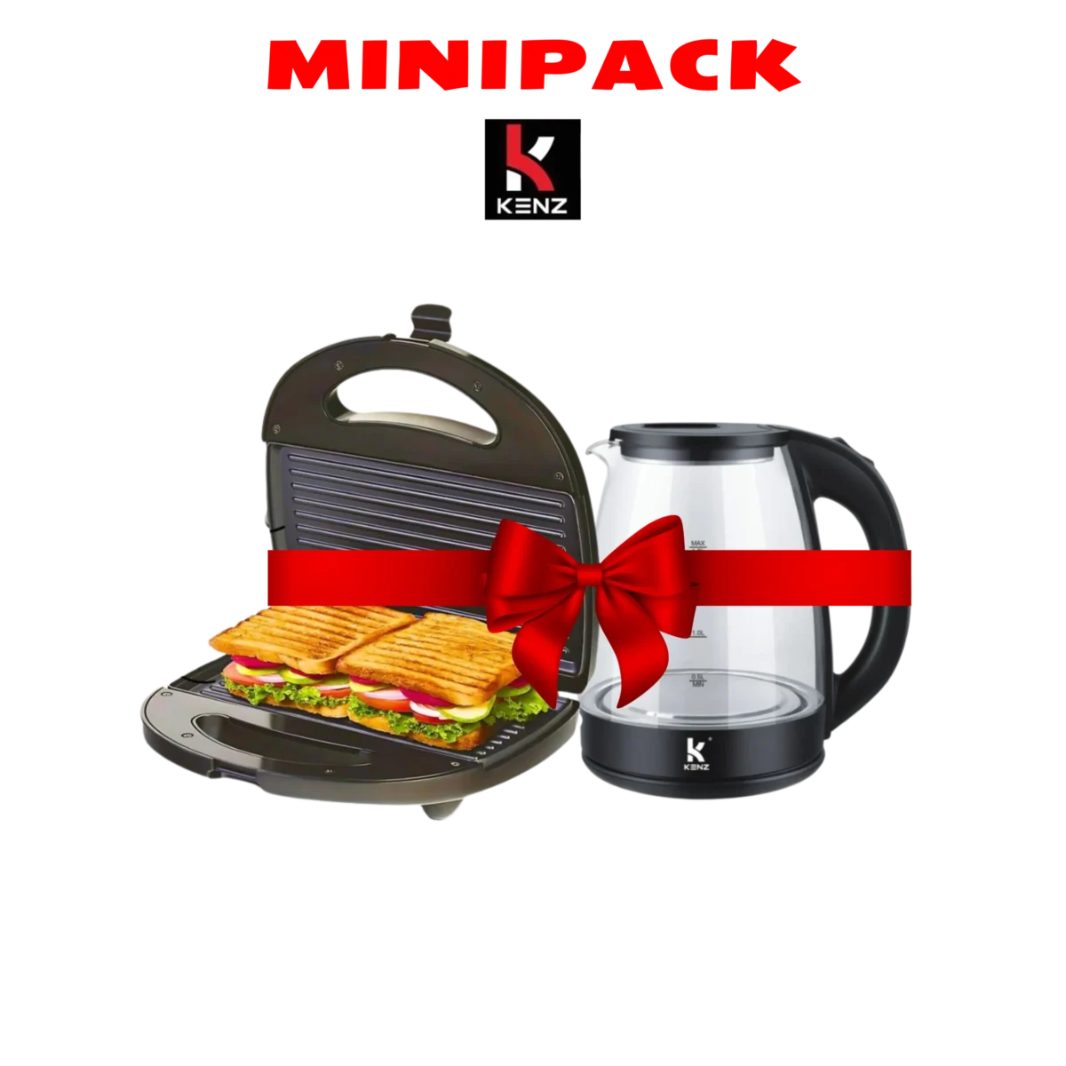 DIGITRONICS MINI PACK KENZ– Bouilloire électrique 1,8L+Grill Panini 1200W