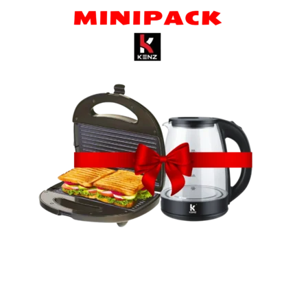 DIGITRONICS MINI PACK KENZ– Bouilloire électrique 1,8L+Grill Panini 1200W