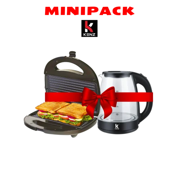DIGITRONICS MINI PACK KENZ– Bouilloire électrique 1,8L+Grill Panini 1200W